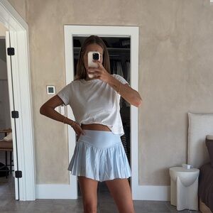 Light Blue Pleated Short